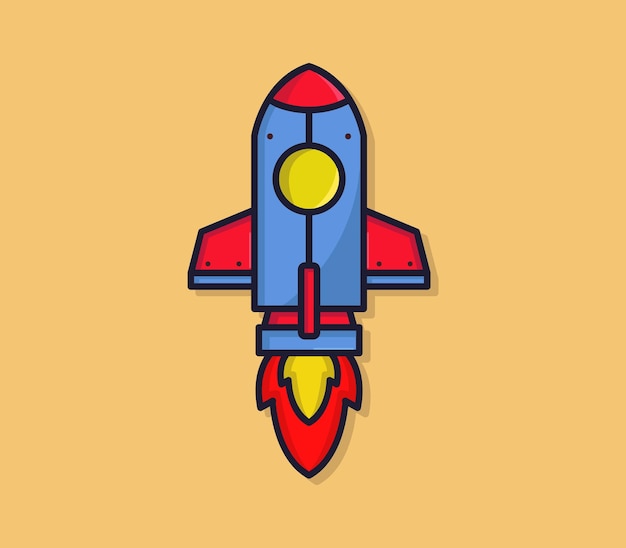 Rocket in cartoon style