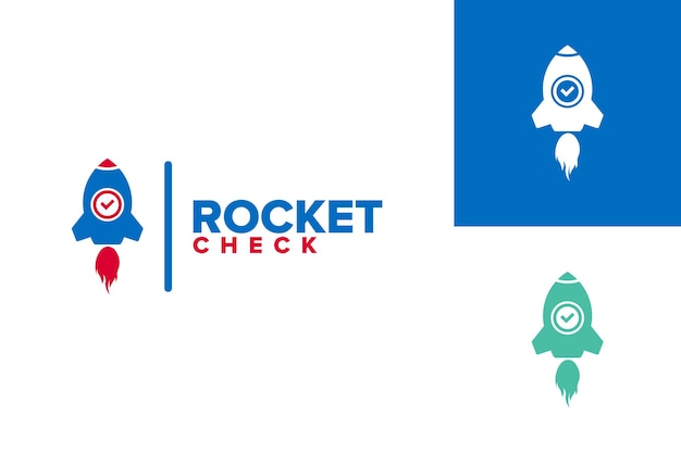 Rocket check logo template design vector, emblem, design concept, creative symbol, icon