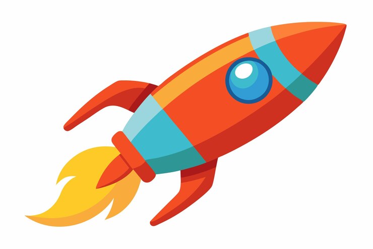 Vector rocket clipart cartoon stijl vector illustratie