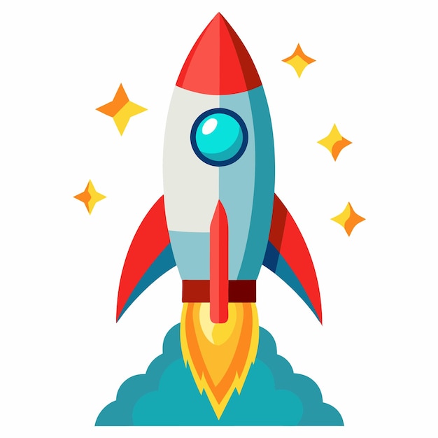 Rocket clipart cartoon style vector illustration