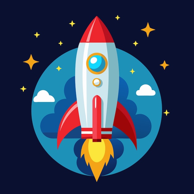 Rocket clipart cartoon style vector illustration