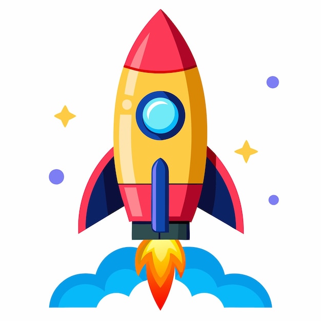 Rocket clipart cartoon style vector illustration