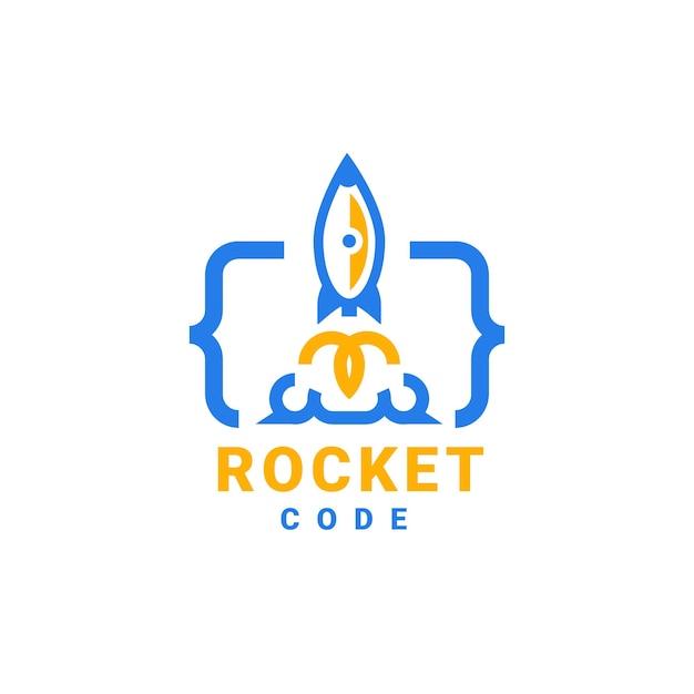 Vector rocket code logo template