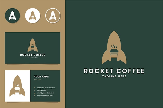 Rocket coffee negative space logo design