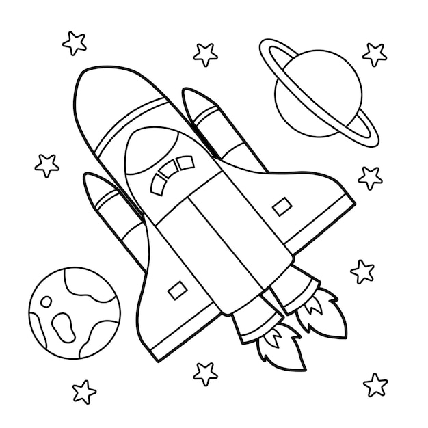 Rocket coloring page