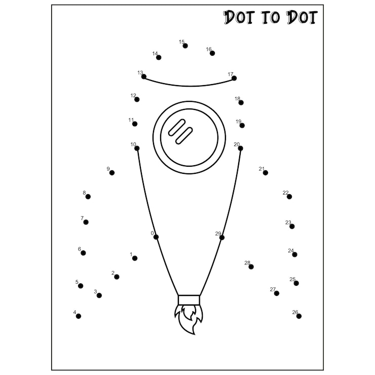 Vector rocket connect the dots-activiteiten