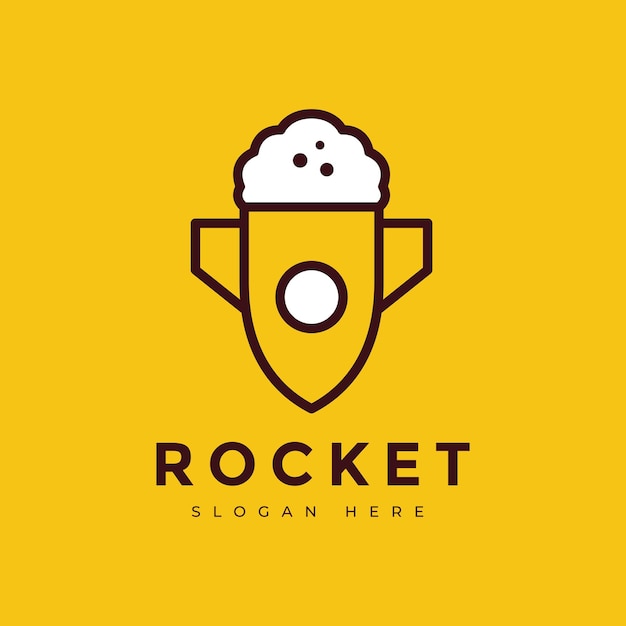 Rocket corn galaxy modern cinema creative logo design vector graphic illustration