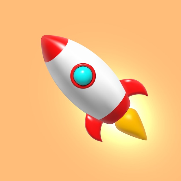 ロケットのかわいい 3 D イラスト