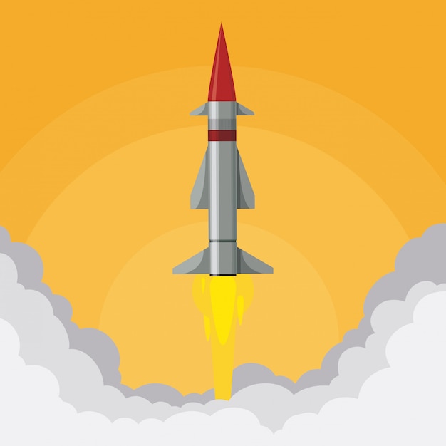 Vector rocket digitaal ontwerp.