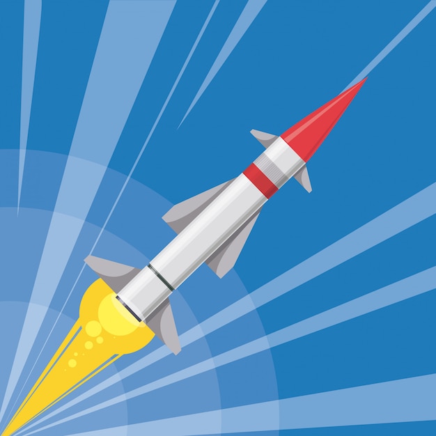 Vector rocket digital design.