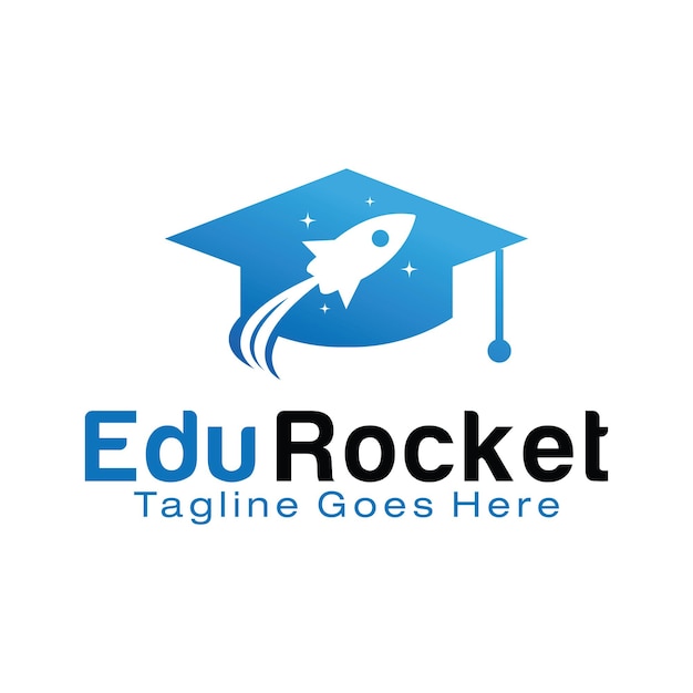 Шаблон дизайна логотипа rocket education