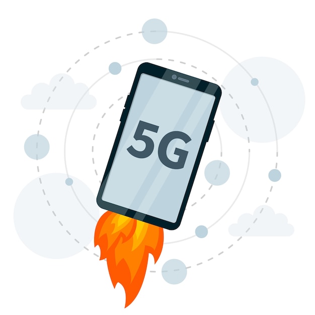 스마트 폰에서 로켓 고속 5g 연결