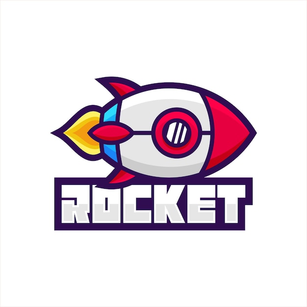 Rocket fire mascot vector logo design