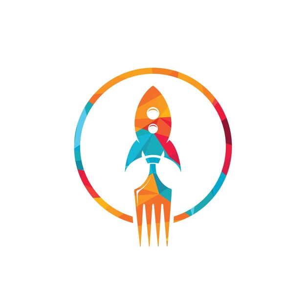 Rocket food logo design illustration