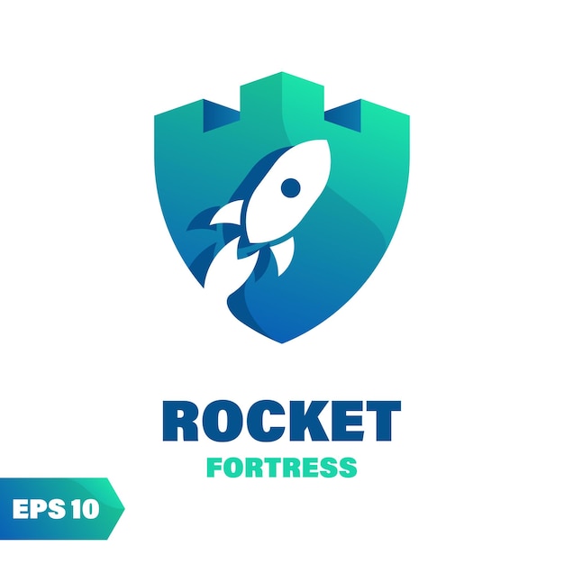 Vector rocket fortress logo