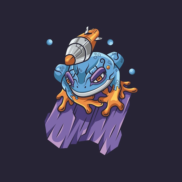 Rocket frog illustration