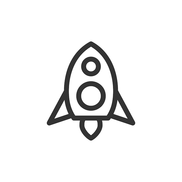 Vector rocket front view vector outline style icon marking of public transport stops