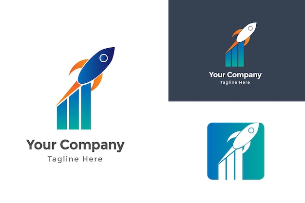 Rocket growth finance logo concept