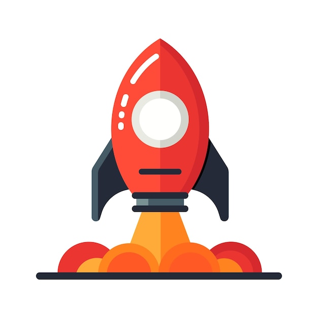 Rocket icon Business start up symbol Launch spaceship Vector illustration