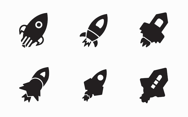 Vector rocket icon design set