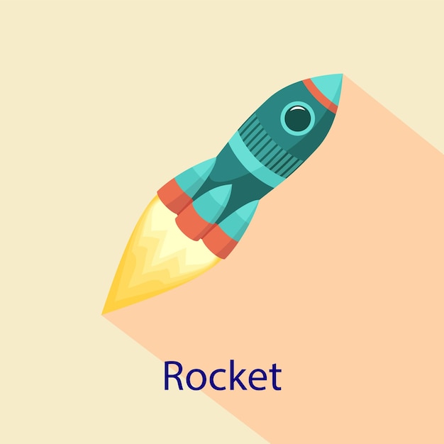 Rocket icon Flat illustration of rocket vector icon for web design