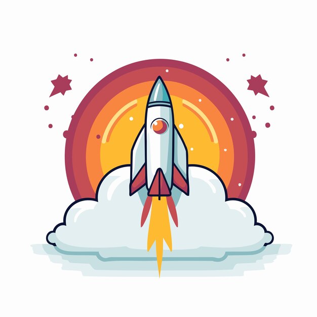 Rocket icon flat illustration of rocket vector icon for web and mobile