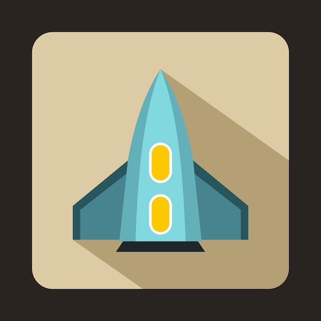 Rocket icon in flat style for any design