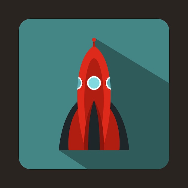 Rocket icon in flat style for any design