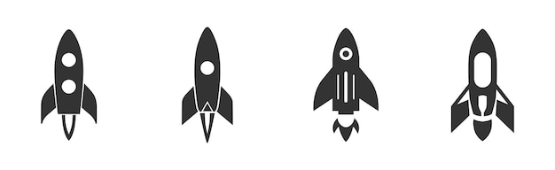 Rocket icon set Vector illustration