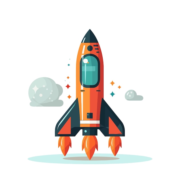 Rocket icon Space rocket launch Spaceship image Vector illustration