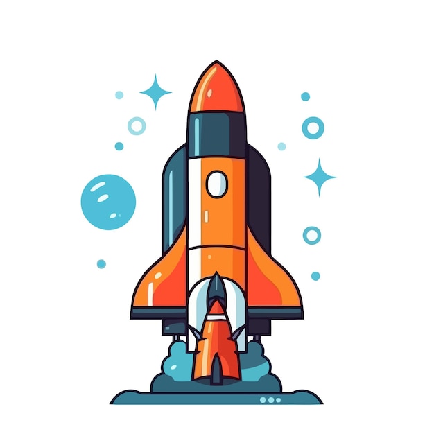 Rocket icon Space rocket launch Spaceship image Vector illustration