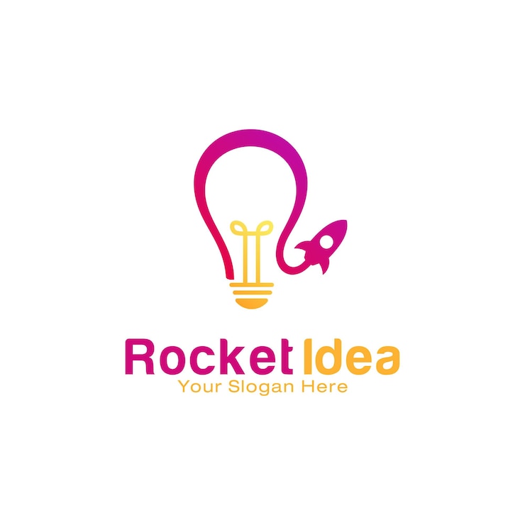 वेक्टर rocket idea logo design template