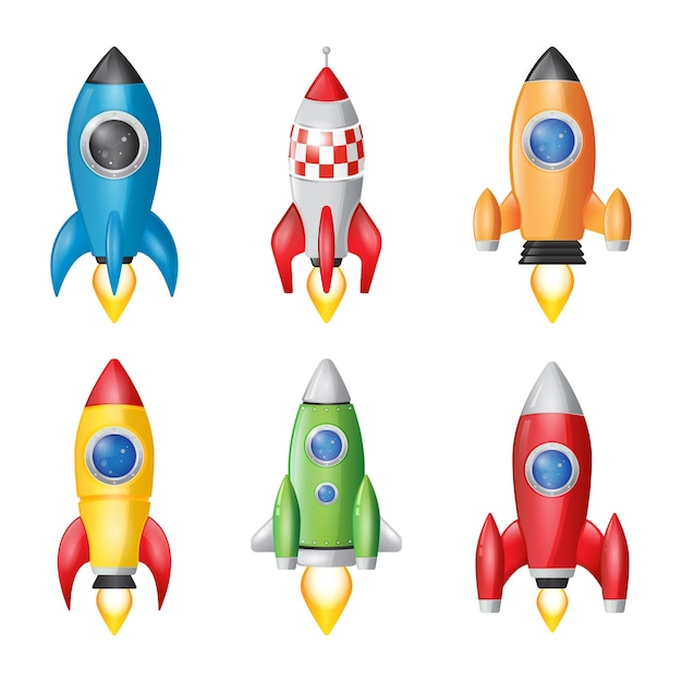 Rocket illustration in 3d style