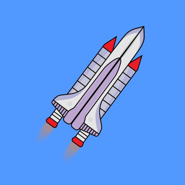 Rocket illustration, rocket kids illustration icon, colorful rocket art design template