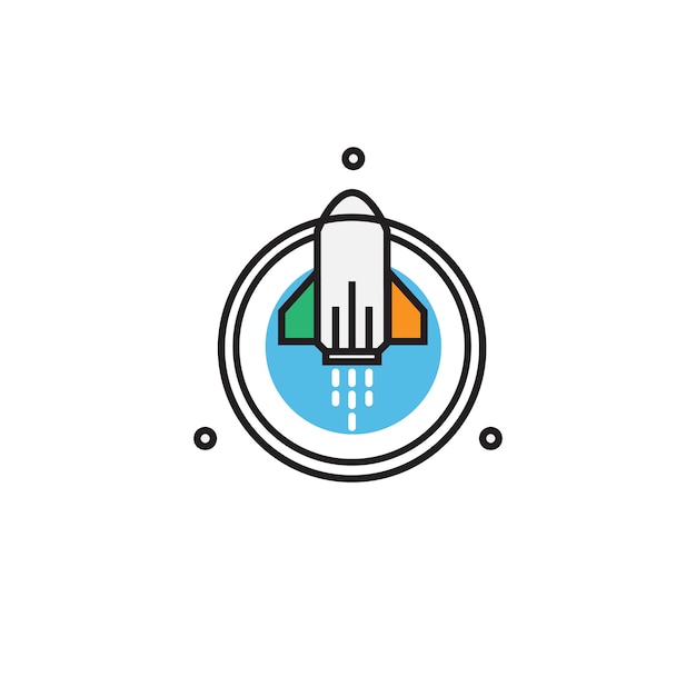 Rocket ireland line art vector logo