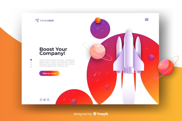 Vector rocket landing page