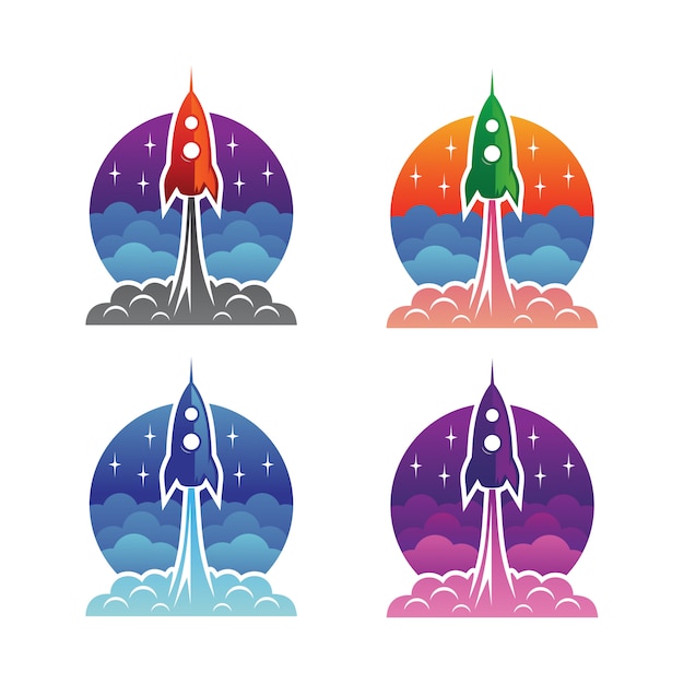 Rocket launch logo design