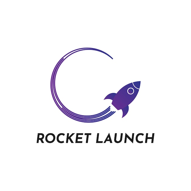 Rocket launch logo ontwerp creatief