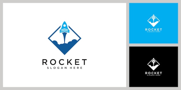 Rocket launch logo vector template