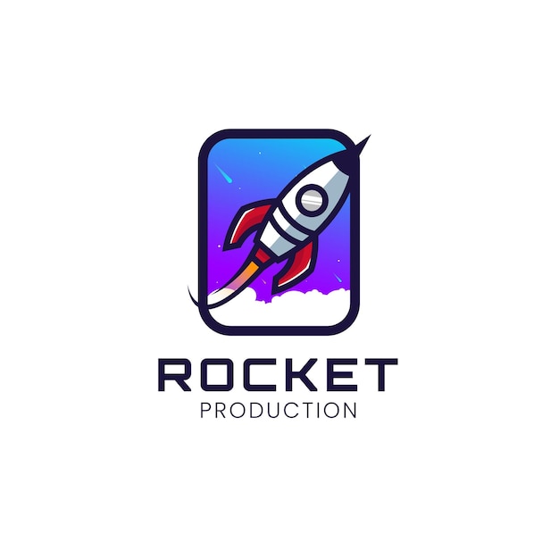 rocket launch production modern logo design