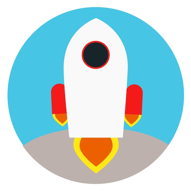 Rocket launch round icon Color startup symbol