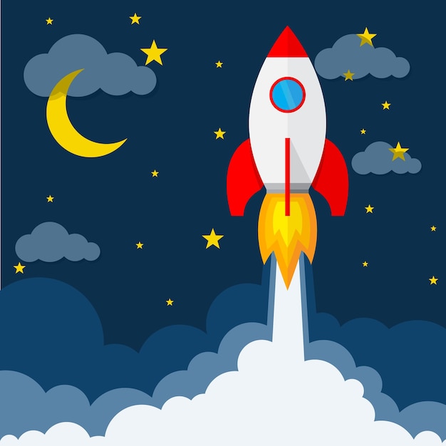 Rocket launch Vector illustration