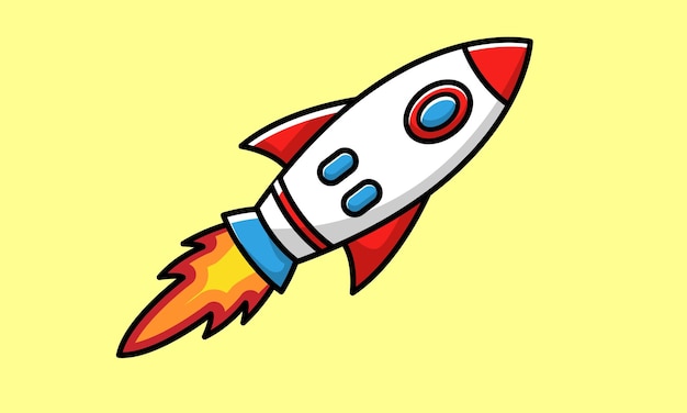 Vector rocket launch vector illustration