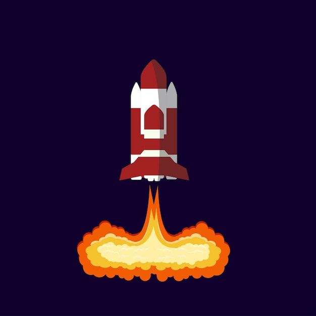 Rocket launch vector ship begin challenge start up Start project rocket launch flat design concept