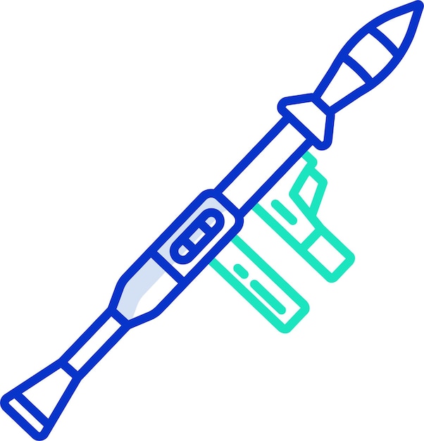 火箭发射器轮廓颜色向量插图