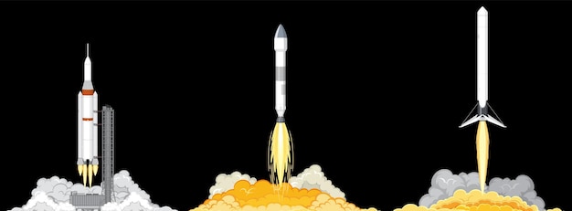 Vector rocket launching into space concept