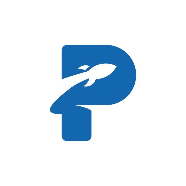 Rocket letter p logo design inspiration