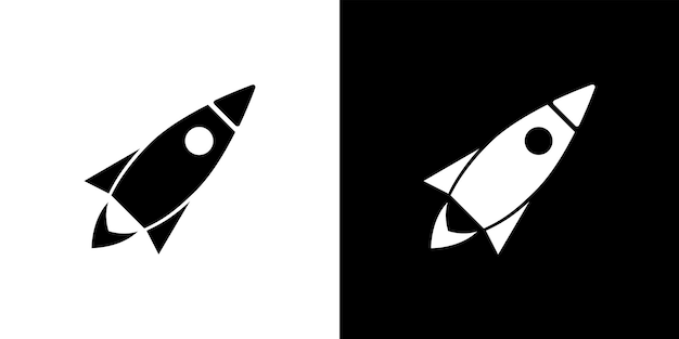 Illustrazione artistica della linea del razzo icona del vettore di lancio della nave spaziale simbolo vettoriale isolato