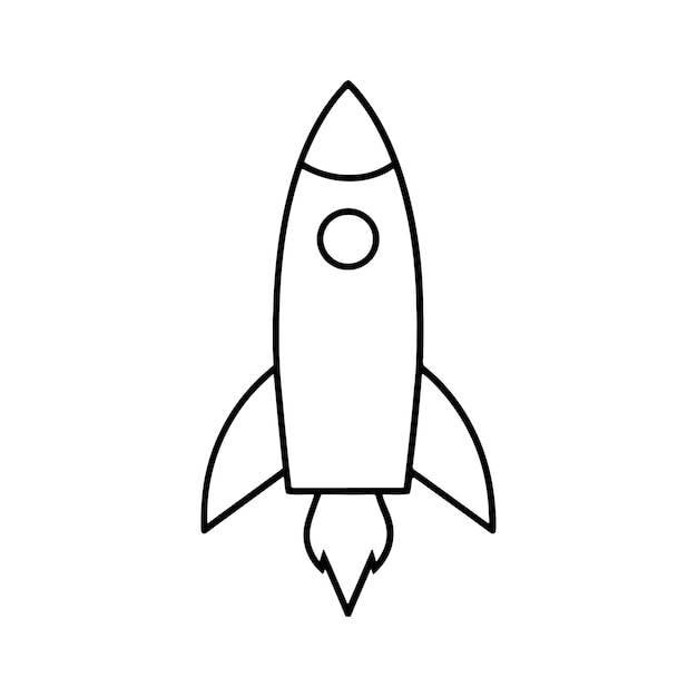 rocket line art vector illustratie silhouet ontwerp