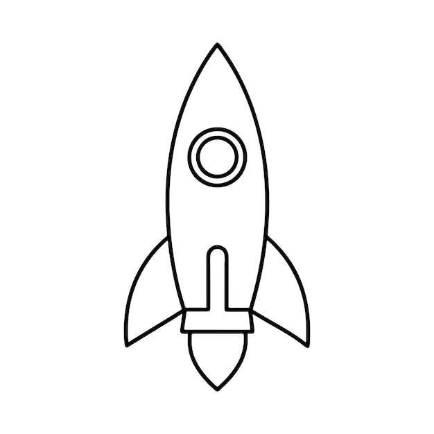 rocket line art vector illustratie silhouet ontwerp